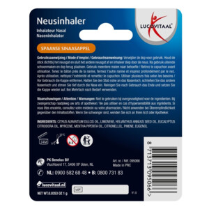 2x Lucovitaal Neusinhaler Vrijer Ademen Spaanse Sinaasappel - 2.99 euro