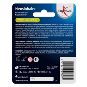 2x Lucovitaal Neusinhaler Vrijer Ademen Amalfikust Citroen - 2.39 euro