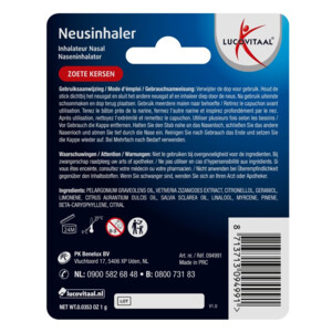 2x Lucovitaal Neusinhaler Vrijer Ademen Zoete Kersen - 2.39 euro