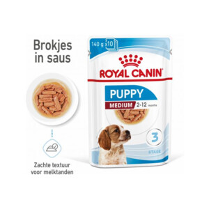 10x Royal Canin Medium Puppy Hondenvoer Nat 140 gr