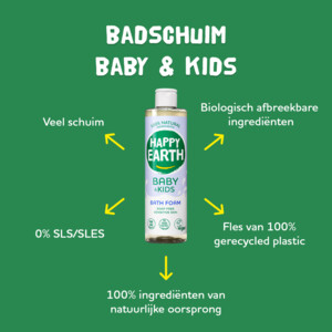 Happy Earth Baby & Kids 100% Natuurlijke Badschuim - 10.99 euro