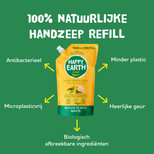 6x Happy Earth 100% Natuurlijke Handzeep Navulling Jasmine Ho Wood - 23.97 euro