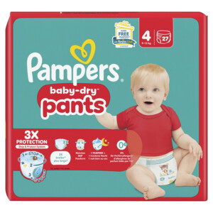 4x Pampers Baby Dry Luierbroekjes Maat 4 (9-15 kg) - 58.49 euro