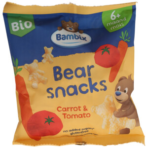 3x Bambix Bearsnacks 6+ mnd Wortel Tomaat Bio - 5.16 euro