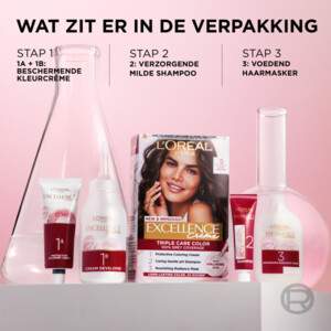 3x L'Oréal Excellence Crème Permanente Crèmekleuring 6.41 Hazelnoot - 44.25 euro