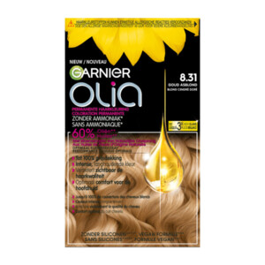 3x Garnier Olia Permanente Haarkleuring 8.31 Goud Asblond - 49.01 euro