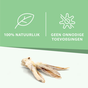 4x Woef Woef Hondensnack Konijnenoren met Haar L 250 gr