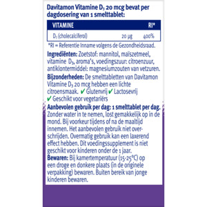 Davitamon Vitamine D3 20mcg Hoog Gedoseerd - 9.59 euro
