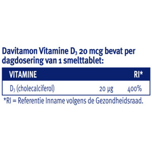 Davitamon Vitamine D3 20mcg Hoog Gedoseerd Voordeelverpakking - 14.25 euro