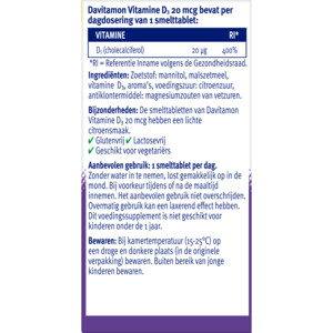 Davitamon Vitamine D3 20mcg Hoog Gedoseerd - 16.89 euro
