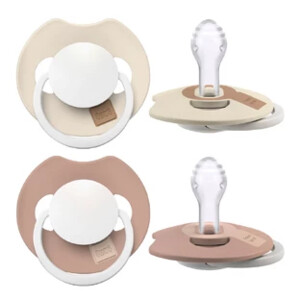 2x Difrax Fopspeen Prime Glow Dynamic 6-18 mnd Ivory Blush - 17.1 euro