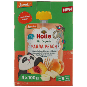 2x Holle Knijpfruit Multipack 8+ mnd Panda Peach - 10.37 euro
