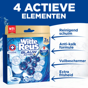 10x Witte Reus Toiletblok Blauw Actief  Hygiene - 52.49 euro