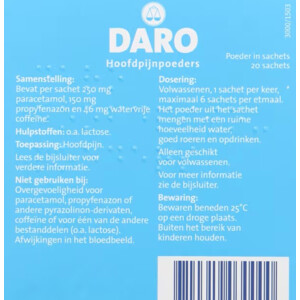 Daro Hoofdpijnpoeders - 6.49 euro