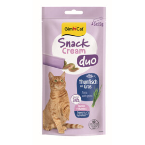 GimCat Kattensnack Cream Duo Tonijn & Gras
