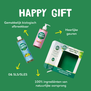 Happy Earth 100% Natuurlijke Geschenkset Douchegel & Handzeep - 9.99 euro