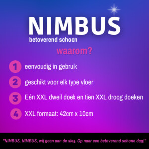 NIMBUS Magic Floor Sweeper XXL 2-in-1 Kit 1 Dweil + 10 Droge Vloerdoekjes - 19.99 euro