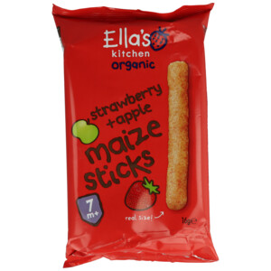 5x Ella's Kitchen Maize Sticks 7+m Aardbei & Appel - 9.86 euro