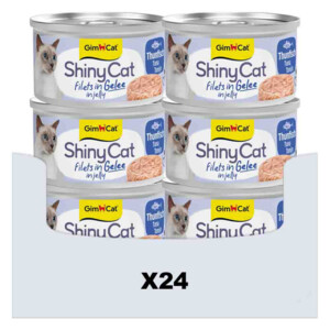 24x GimCat Kattenvoer Nat ShinyCat Filets in Jelly  Tonijn