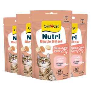 4x GimCat Kattensnack Nutri  Biotin Bites