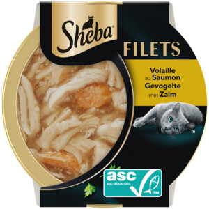 Sheba Kattenvoer Nat Filets in Saus Gevogelte en Zalm