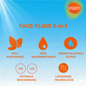 Vision Zonnebrand Face Fluid 5-in-1 SPF 50 - 28.99 euro