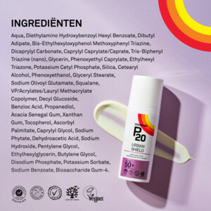 P20 Zonnebrand Gezicht Urban Shield SPF 50+ - 29.99 euro