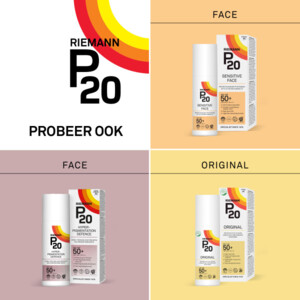 P20 Zonnebrand Gezicht Urban Shield SPF 50+ - 29.99 euro