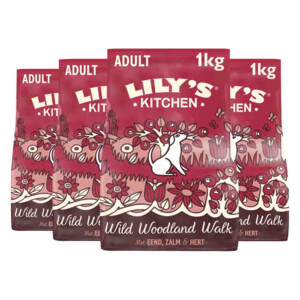 4x Lily's Kitchen Hondenvoer Droog Wild Woodland Walk Eend - Zalm - Hert