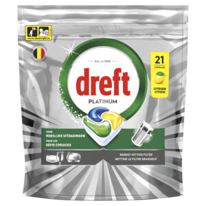 Dreft Vaatwastabletten Platinum All In One Citroen - 12.99 euro