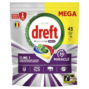 Dreft Vaatwastabletten Platinum All In One Miracle - 42.99 euro