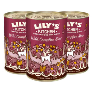 3x Lily's Kitchen Hondenvoer Nat Wild Campfire Stew Hert - Fazant - Zalm 400 gr