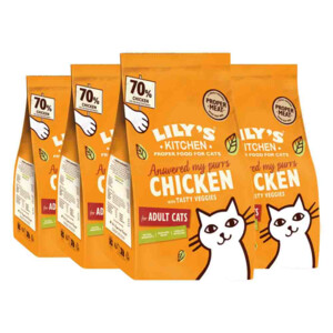 4x Lily's Kitchen Kattenvoer Droog Adult Kip & Groenten
