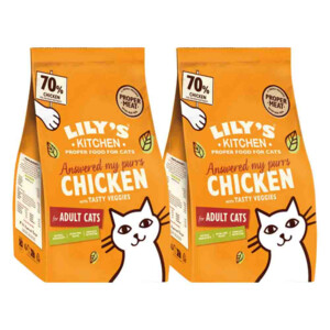 2x Lily's Kitchen Kattenvoer Droog Adult Kip & Groenten