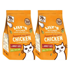 2x Lily's Kitchen Kattenvoer Droog Adult Kip & Groenten