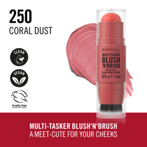 Rimmel Multi-Tasker Blush'N'Brush Stick 250 Coral Dust - 13.99 euro