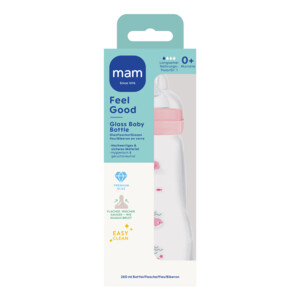 MAM Feel Good Glass Babyfles Roze 0+ mnd - 15.79 euro