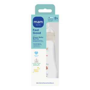 MAM Feel Good Glass Babyfles Beige 0+ mnd - 16.19 euro