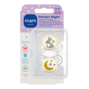 MAM Perfect Night Silikon Fopspeen Beige 0-6 mnd - 9.59 euro