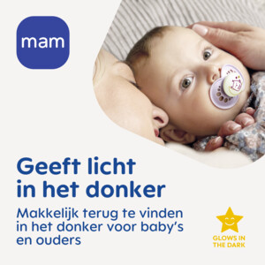 MAM Perfect Night Silikon Fopspeen Beige 0-6 mnd - 9.59 euro