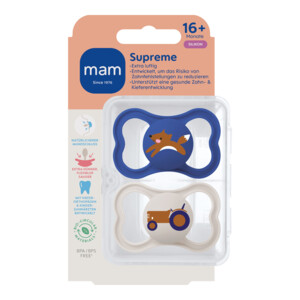 MAM Supreme Silikon Fopspeen 16+ mnd Blauw - 11.99 euro