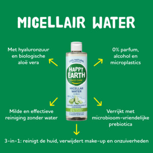 6x Happy Earth 100% Natuurlijke Micellair Water 3-In-1 - 62.49 euro