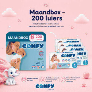 5x Confy Premium Luiers Maat 2 Mini 3-6kg - 32.69 euro