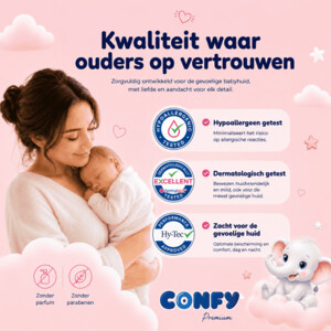 5x Confy Premium Luiers Maat 2 Mini 3-6kg - 32.69 euro