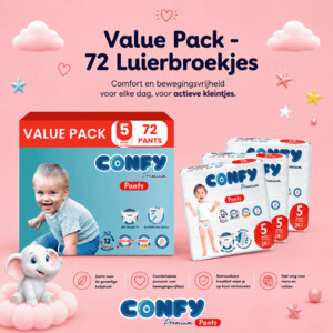 3x Confy Premium Luierbroekjes Maat 5 Junior 11-18kg - 21.46 euro