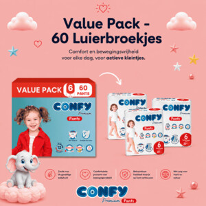 3x Confy Premium Luierbroekjes Maat 6 XL 15+kg - 19.62 euro