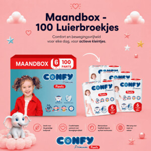5x Confy Premium Luierbroekjes Maat 6 XL 15+kg - 32.69 euro