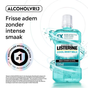 Listerine Mondwater Coolmint Alcoholvrij Extra Mild - 6.25 euro