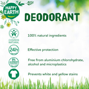 Happy Earth 100% Natuurlijke Deodorant Stick Jasmine Ho Wood - 9.99 euro