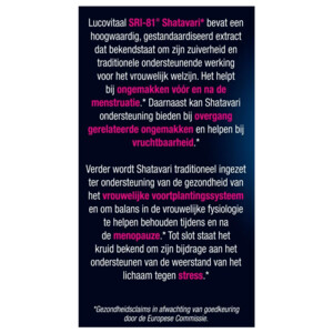 Lucovitaal SRI 81 Shatavari - 29.99 euro